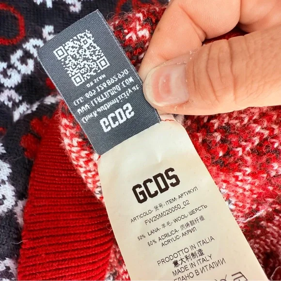 GCDS Cherry Jumper Sweater Wool-Blend Italy curse word “ f*uck GCDS “ rare shirt